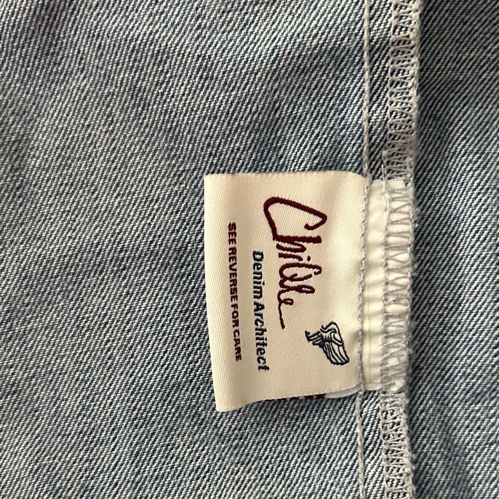 Women's Distressed Blue Denim Raw Edges Chains Jacket M - Picture 8 of 9